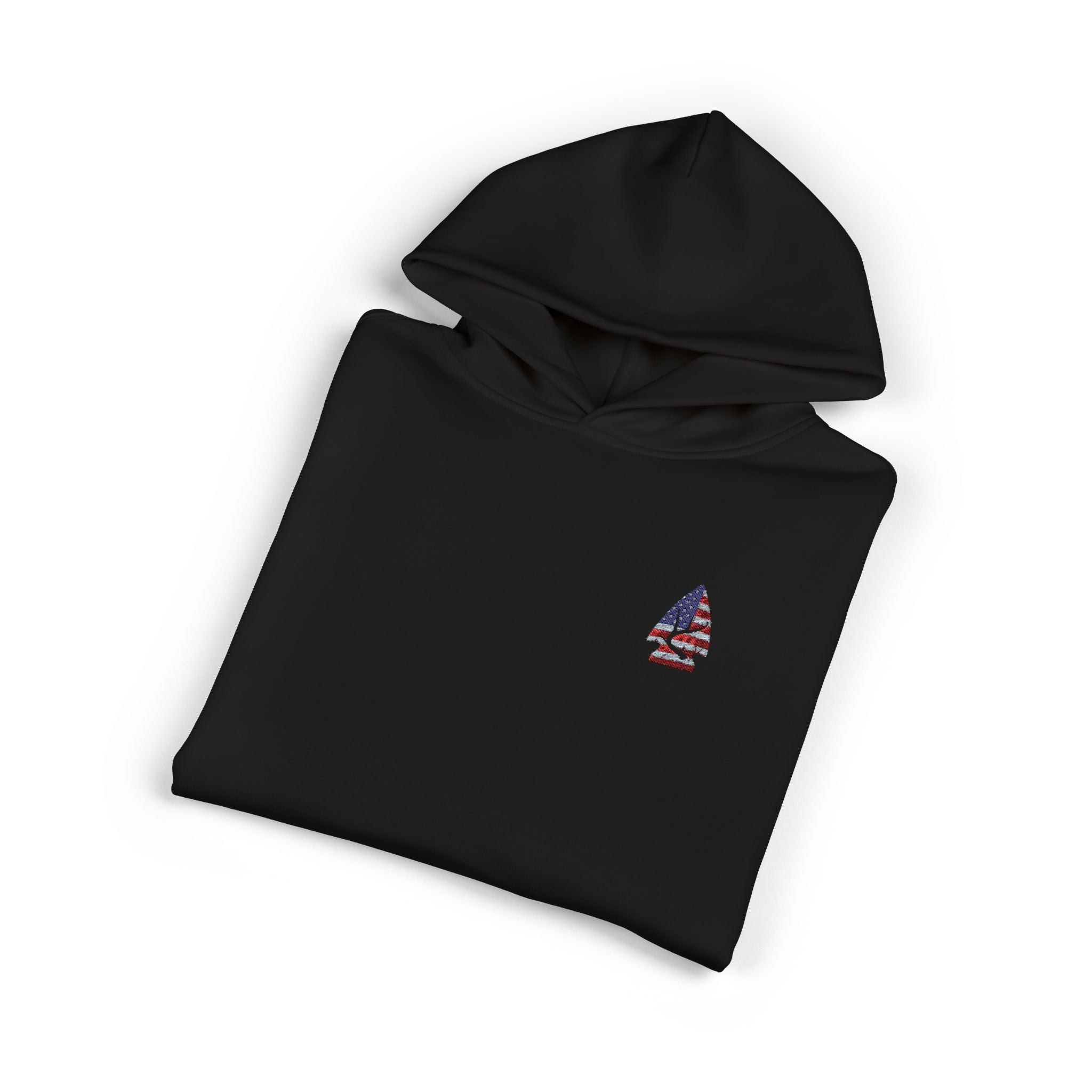 American Flag Shark Hoodie — Patriotic Shark Chest Graphic