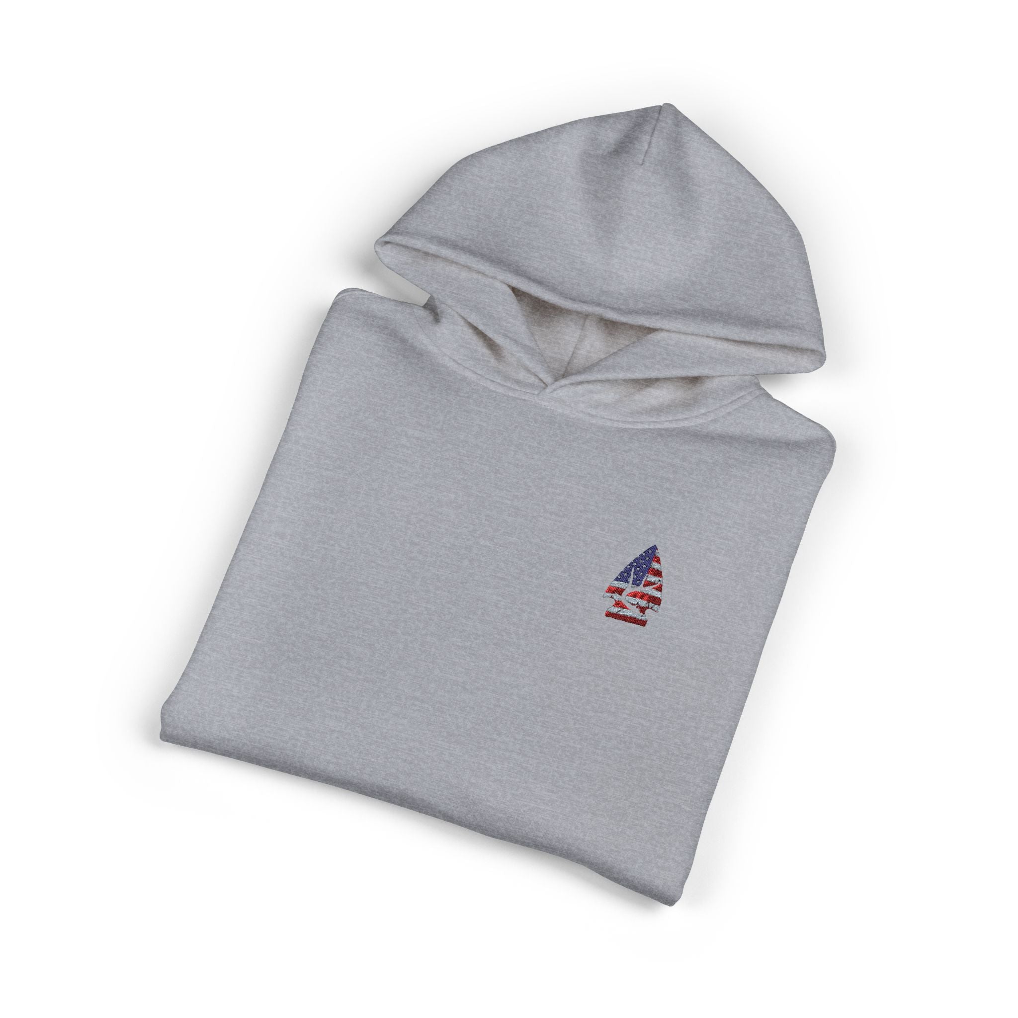 American Flag Shark Hoodie — Patriotic Shark Chest Graphic