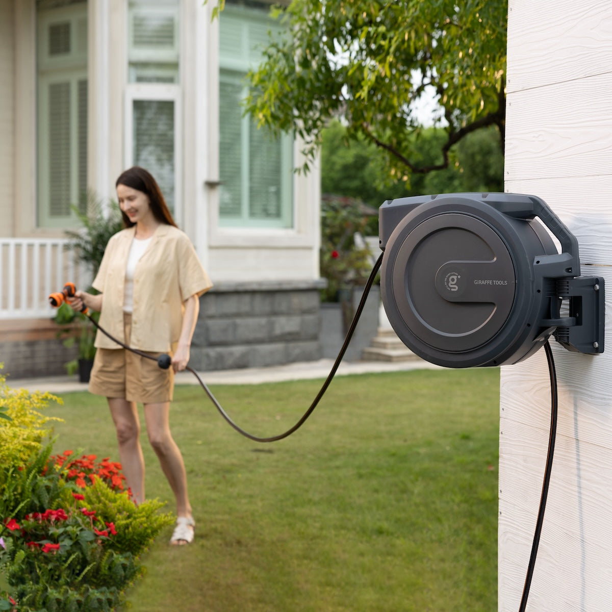 Retractable Garden Hose Reel 65ft-155ft